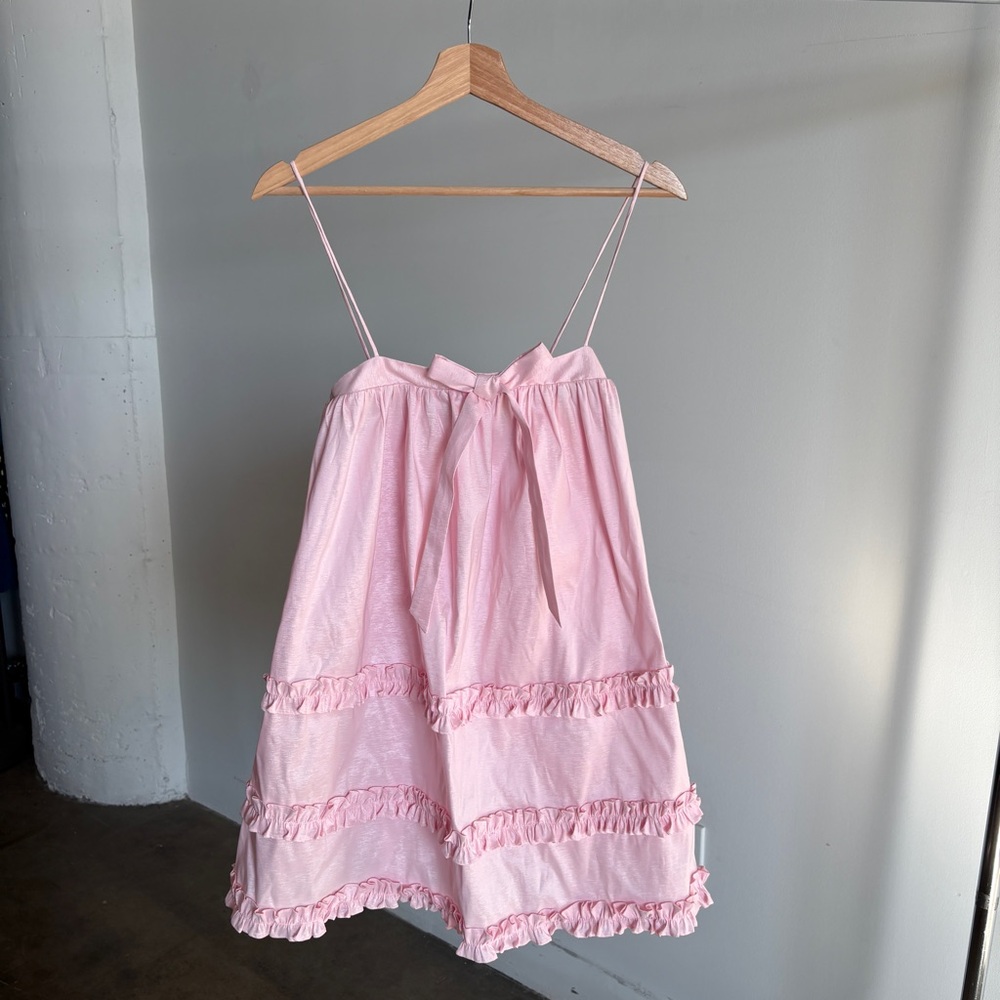 For Love & Lemons Pink Ruffled Mini Dress